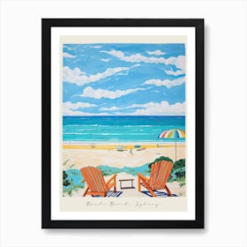 Poster Of Cable Beach, Sydney, Australia, Matisse And Rousseau Style 4 Art Print