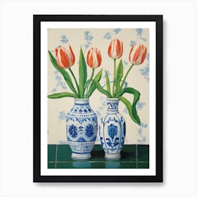 Flowers In A Vase Still Life Painting Tulips 14 Art Print