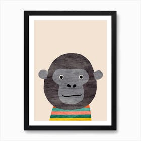 Gorilla Beige Art Print