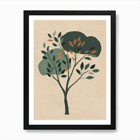 Eucalyptus Tree Minimal Japandi Illustration 1 Art Print