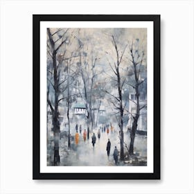 Winter City Park Painting Peoples Park Shanghai China 4 Art Print