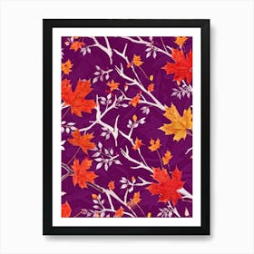 Abstract Autumnal Wallpaper Featuring A Vivid Top View Of An Oak And A Maple Tree Their Branches Ab (1) 2 Art Print