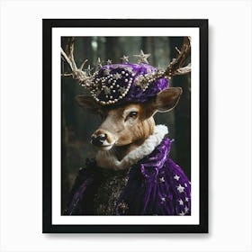 Deer In Purple Costume Art Print