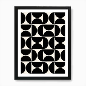 Mid Century Black And Cream White Art Print