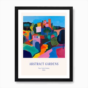 Colourful Gardens Powis Castle Gardens Wales 2 Blue Poster Art Print