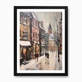 Vintage Winter Painting Richmond England Art Print