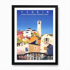 Tessin, Italy, Vintage Travel Poster Art Print