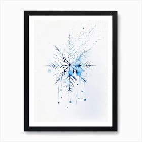 Water, Snowflakes, Minimalist Watercolour 5 Art Print