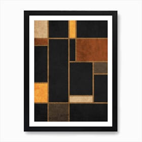 Mondrian Grid Black 1 Art Print