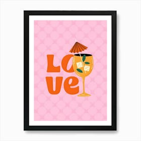 Love Drink With Umbrella Art Print