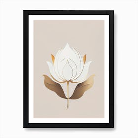 Early Lotus Retro Minimal 1 Art Print