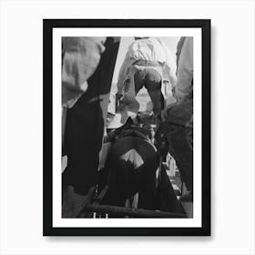 Contestant Mounting Bucking Bronc, Bean Day Rodeo, Wagon Mound, New Mexico By Russell Lee Art Print