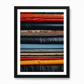 Stacked Leather Books Art Print