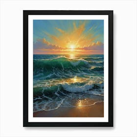 Sunset Over The Ocean 7 Art Print