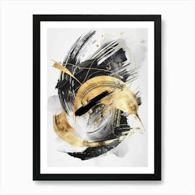 Abstract Gold And Black Painting 31 Art Print