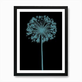 Black teal allium Art Print