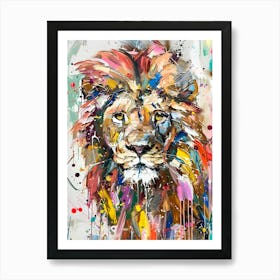 Abstract Lion Colourful Art Print Art Print