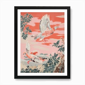 Vintage Japanese Inspired Bird Print Grouse 3 Art Print