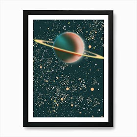 Saturn In Space Art Print