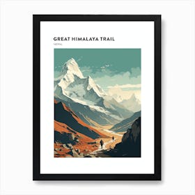 Great Himalaya Trail Nepal 3 Hiking Trail Landscape Poster Art Print