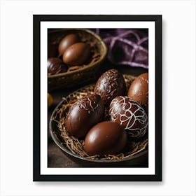 Easter Eggs In Baskets Art Print