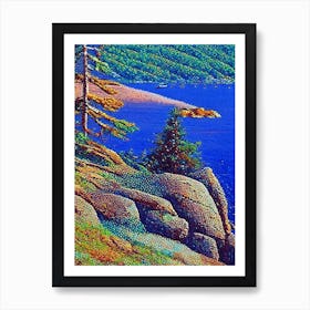 Acadia National Park United States Of America Pointillism Art Print
