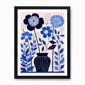 Blue Flower Illustration Queen Annes Lace 4 Art Print