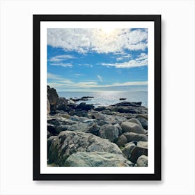 Rocky Shore At Sunrise Art Print