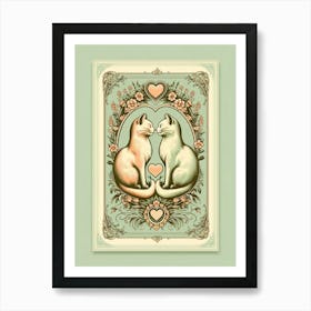 Cats In Love Art Print