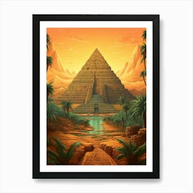 Great Pyramid Of Giza Pixel Art 2 Art Print