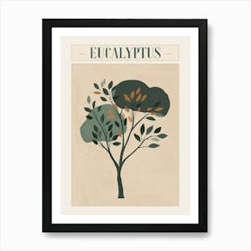 Eucalyptus Tree Minimal Japandi Illustration 1 Poster Art Print