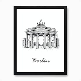 Fineliner Berlin Landmark Art Print