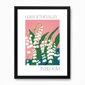 Lilies Of The Valley In Bloom Flowers Bold Illustration 1 Art Print