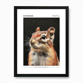 Chipmunk Pastel Watercolour 4 Poster Art Print