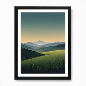 Landscape With Mountains Art Print