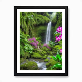 Waterfall In The Monteverde Cloud Forest Art Print