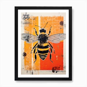 Bee, Woodblock Animal Drawing 4 Art Print