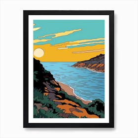 Minimal Design Style Of Big Sur California, Usa 1 Art Print