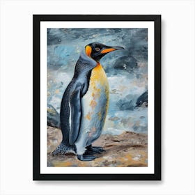 King Penguin Dunedin Taiaroa Head Colour Block Painting 4 Art Print