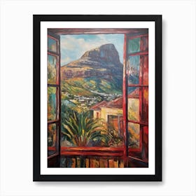 Window View Of Cape Town In The Style Of Impressionism 4 Art Print