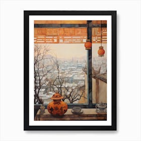 Winter Cityscape Beijing China 2 Art Print