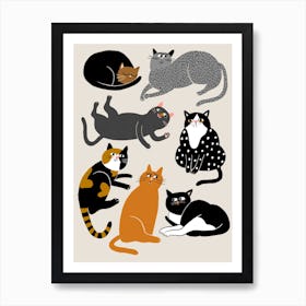 Cats. Art Print