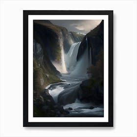 Skjervsfossen, Norway Realistic Photograph (3) Art Print