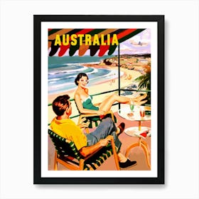 Australia, View On The Beach From The Terrace Art Print