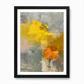 Abstract Of Yellow And Gray Art Print