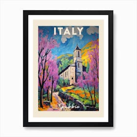 Gubbio Italy 3 Fauvist Painting  Travel Poster Art Print