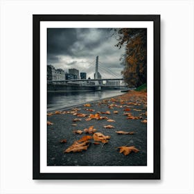 Autumn Leaves On The River Art Print