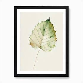 Sycamore Leaf Minimalist Watercolour 1 Art Print