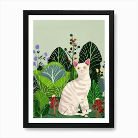 Cat And Cabbage 1 Art Print