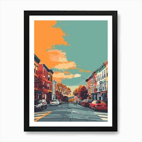 Stapleton New York Colourful Silkscreen Illustration 3 Art Print
